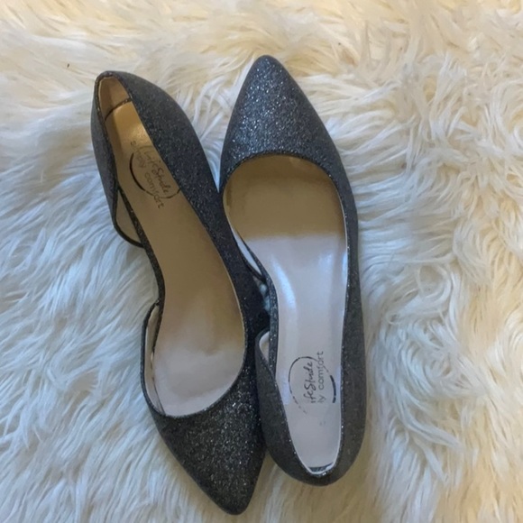 LifeStride Women’s Pointed Toe Formal Wear Black&Silver Shimmer Pump Heel Size 9 - Picture 9 of 11